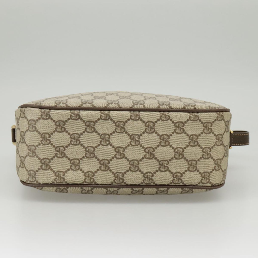 GUCCI GG Supreme Web Sherry Line Shoulder Bag PVC Beige 164 02 077 99562