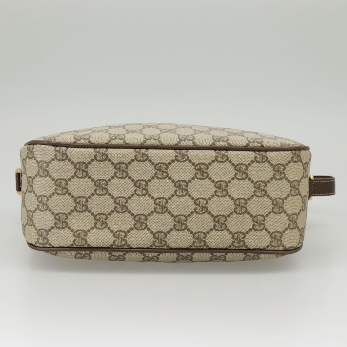 GUCCI GG Supreme Web Sherry Line Shoulder Bag PVC Beige 164 02 077 99562