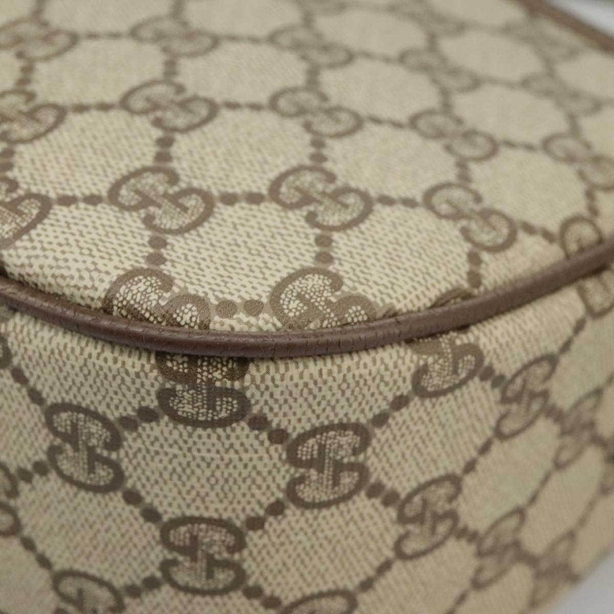 GUCCI GG Supreme Web Sherry Line Shoulder Bag PVC Beige 164 02 077 99562