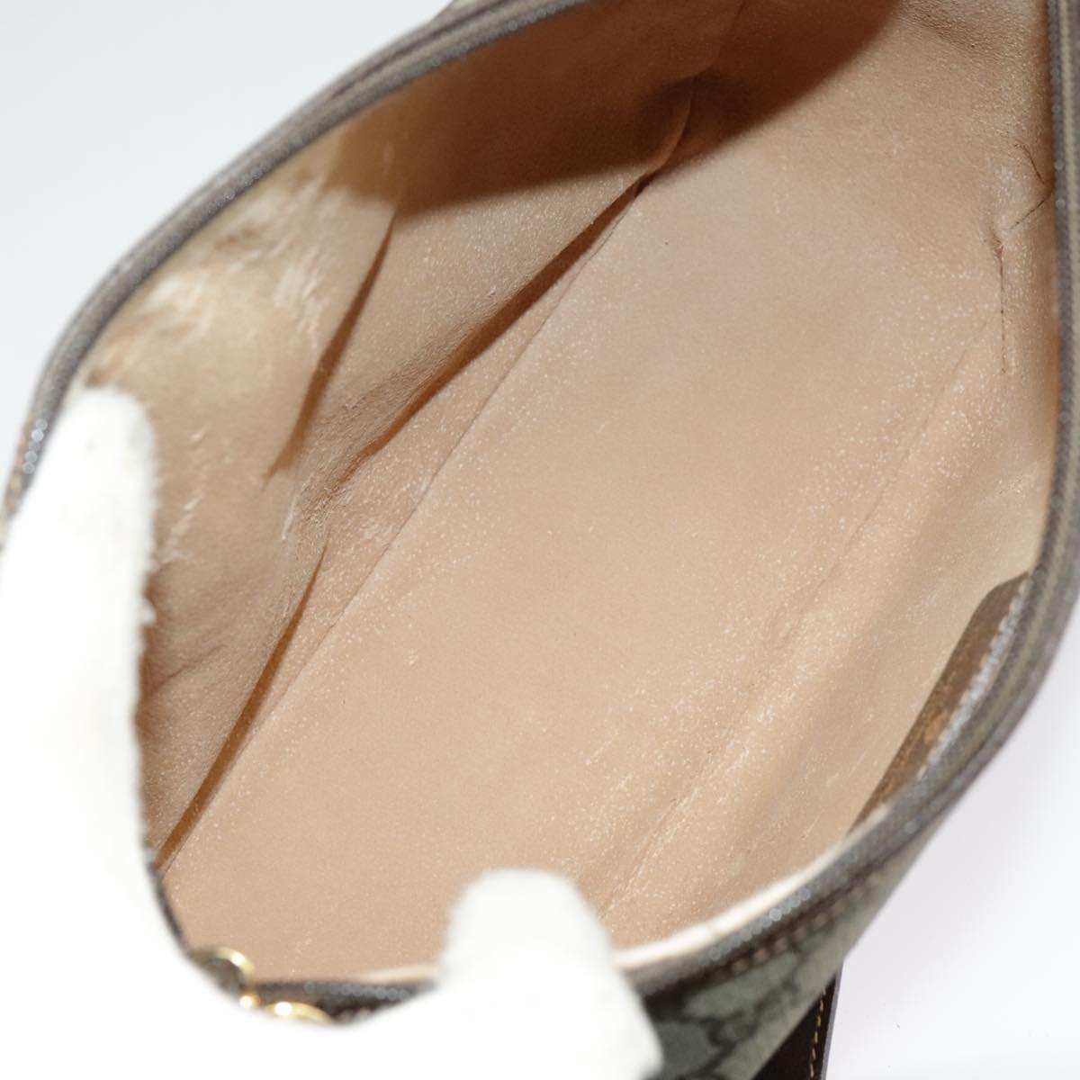 GUCCI GG Supreme Web Sherry Line Shoulder Bag PVC Beige 164 02 077 99562