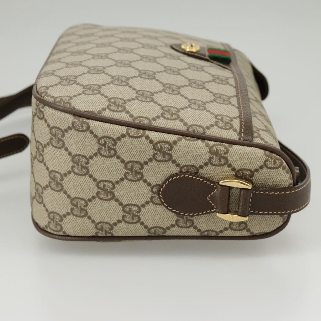 GUCCI GG Supreme Web Sherry Line Shoulder Bag PVC Beige 164 02 077 99562