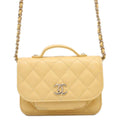 CHANEL Matelasse Infiniti Chain Wallet YellowAP2914 Caviar Leather