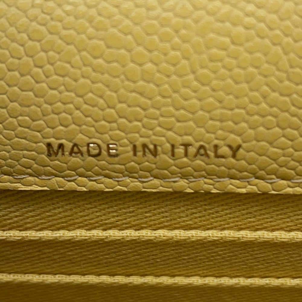 CHANEL Matelasse Infiniti Chain Wallet YellowAP2914 Caviar Leather