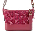 CHANEL Gabriel de Hobo PinkA91810 Tweed Leather Size Small