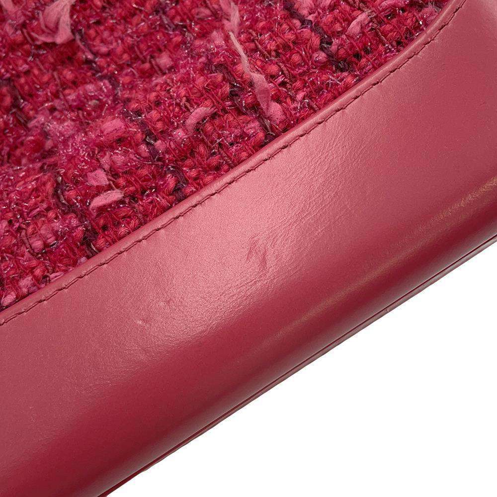 CHANEL Gabriel de Hobo PinkA91810 Tweed Leather Size Small