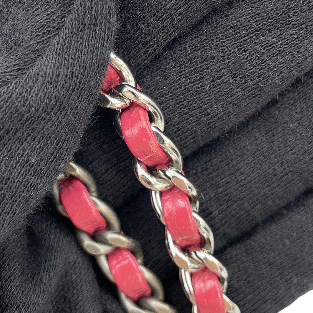 CHANEL Gabriel de Hobo PinkA91810 Tweed Leather Size Small