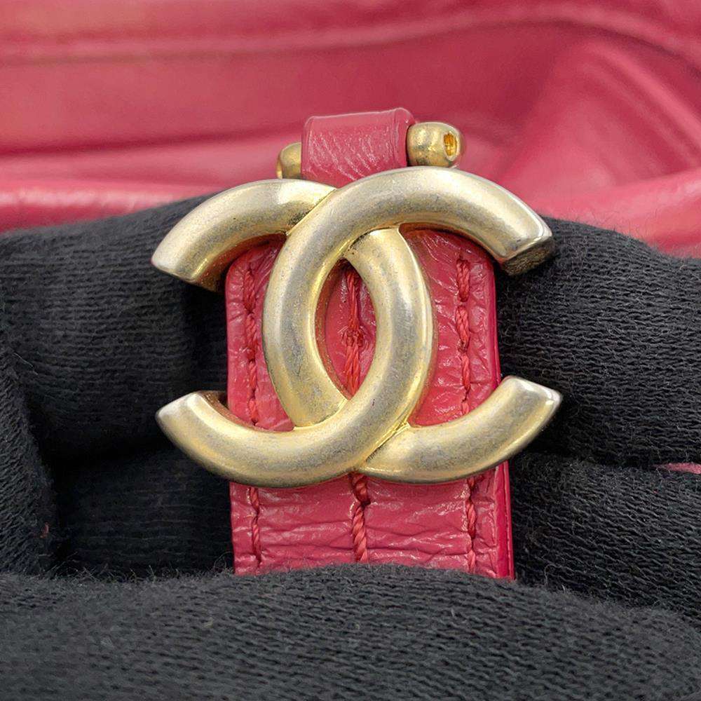CHANEL Gabriel de Hobo PinkA91810 Tweed Leather Size Small