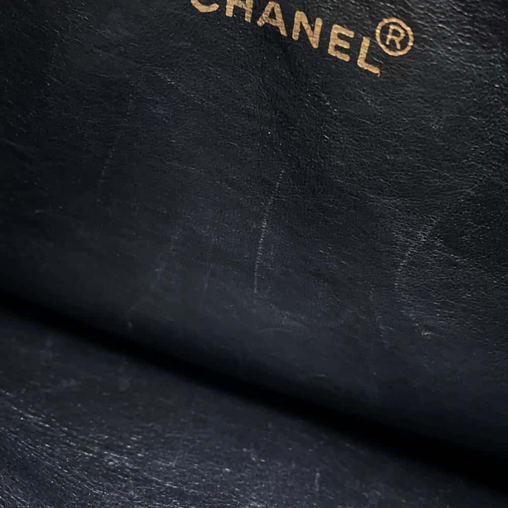 CHANEL Matelasse CC Logo Chain Tote Black Caviar Leather