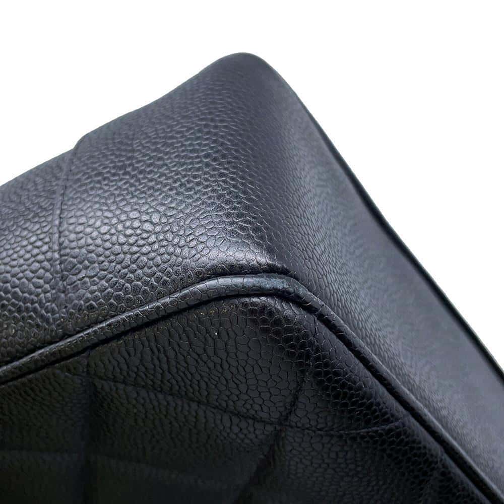CHANEL Matelasse CC Logo Chain Tote Black Caviar Leather