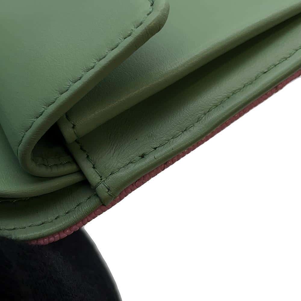 CHANEL Matelasse Bifold Wallet Compact Wallet Pink/GreenAP3185 Caviar Leather