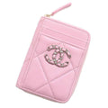 CHANEL CHANEL19 CardCoin purse PinkAP2701 Lambskin