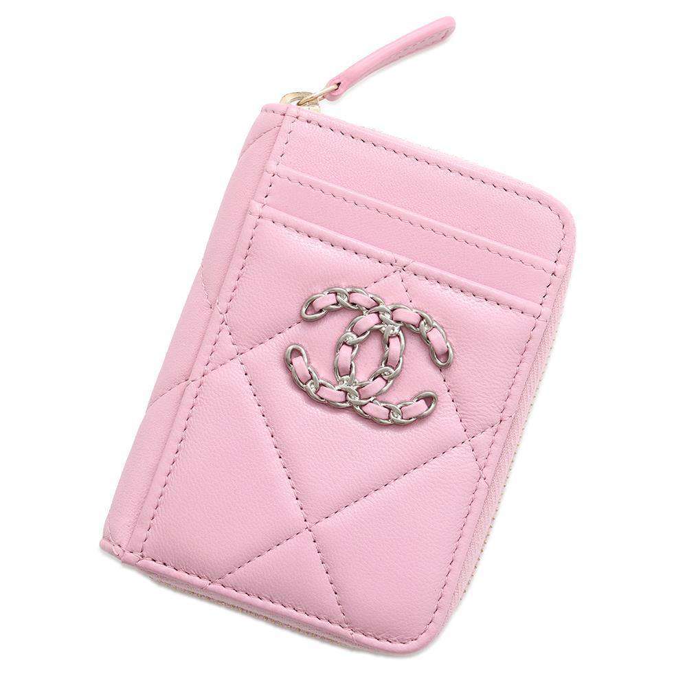 CHANEL CHANEL19 CardCoin purse PinkAP2701 Lambskin