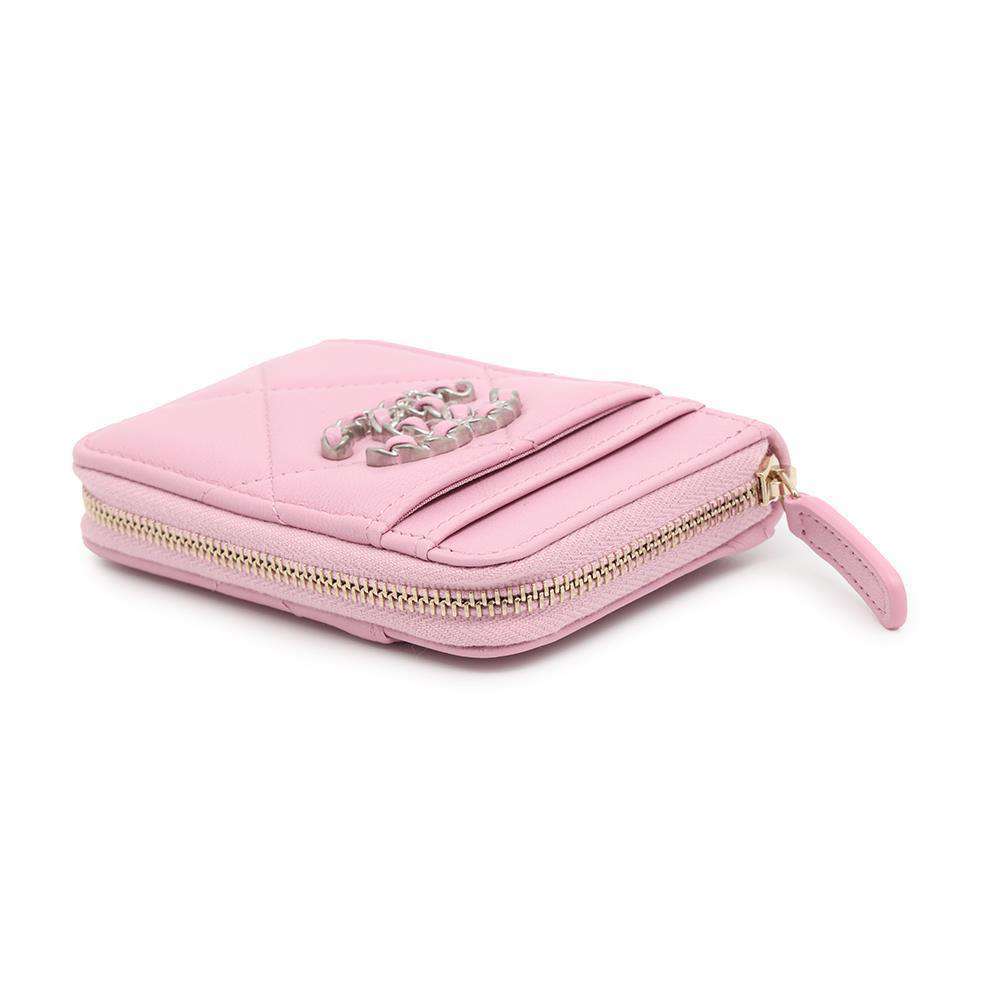 CHANEL CHANEL19 CardCoin purse PinkAP2701 Lambskin