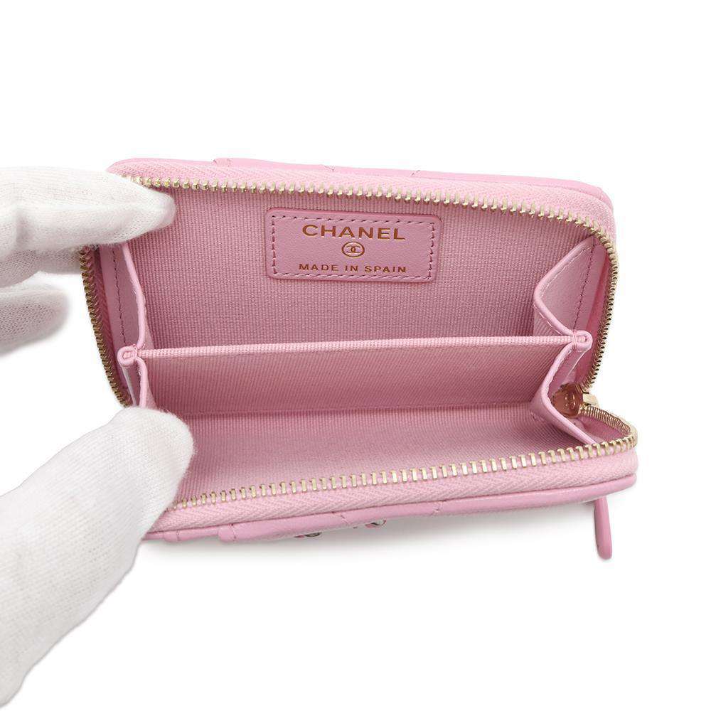 CHANEL CHANEL19 CardCoin purse PinkAP2701 Lambskin