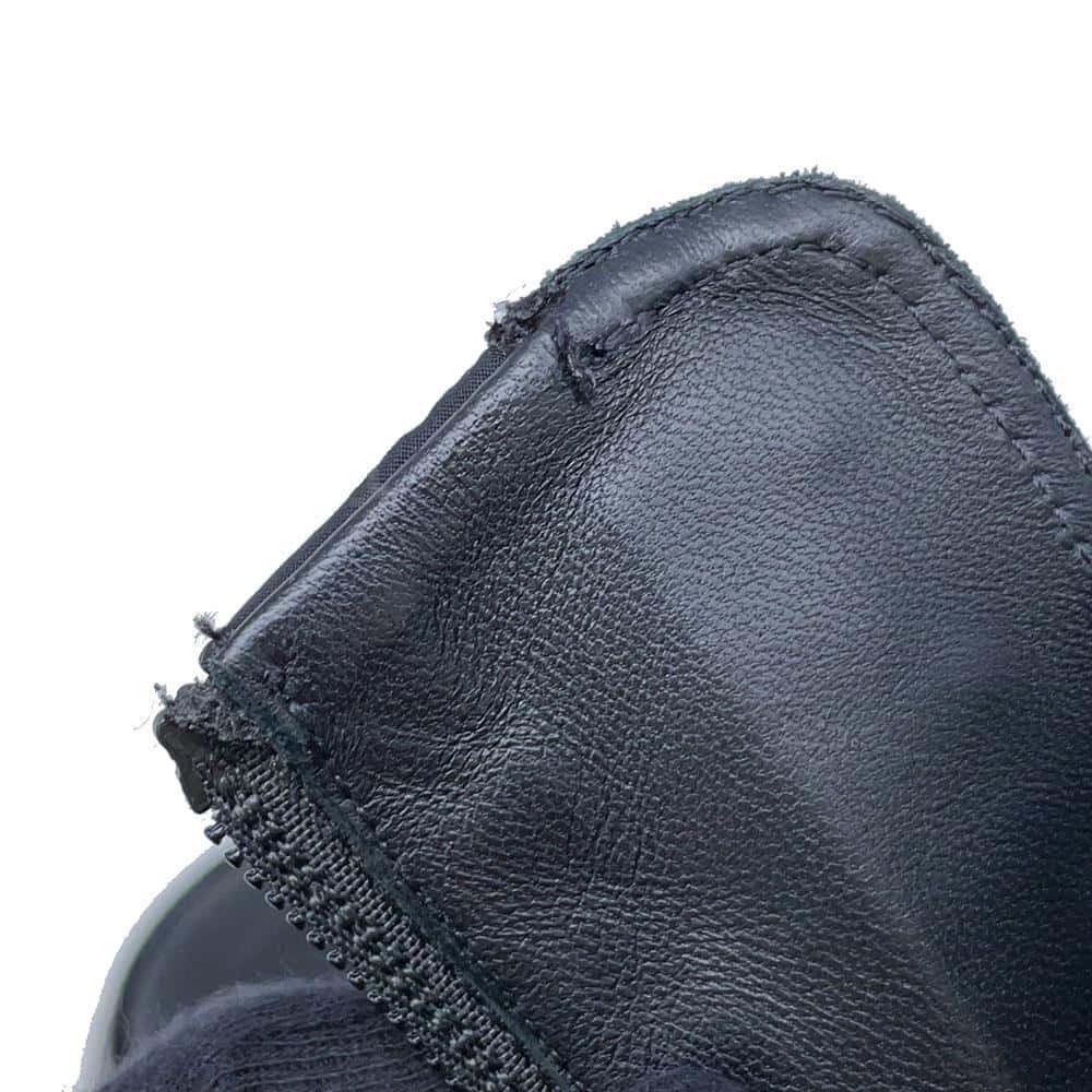 CHANEL CC Logo Boots BlackG38086 Nylon Leather Size 38C
