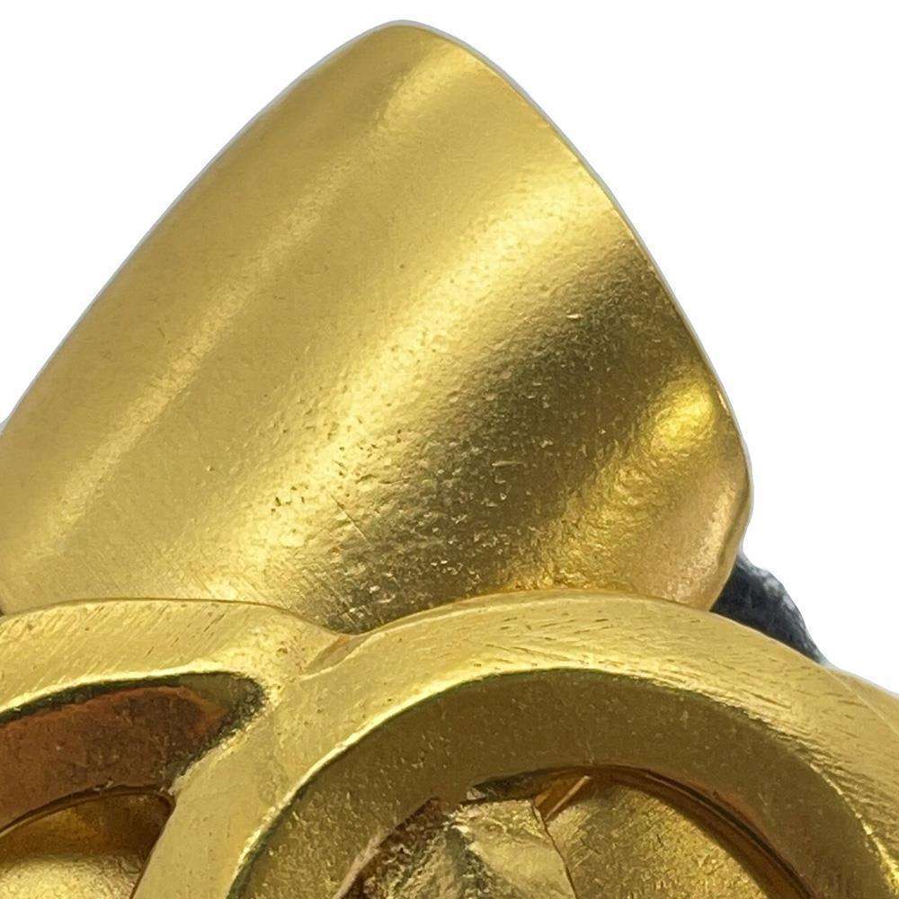 CHANEL CC Logo Four Leaf Brooch Gold Metal