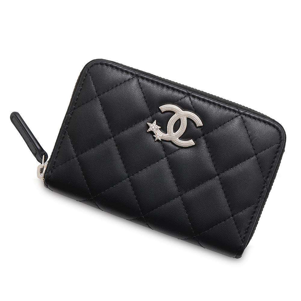 CHANEL CC Logo Star Coin Purse BlackAP3728 Lambskin