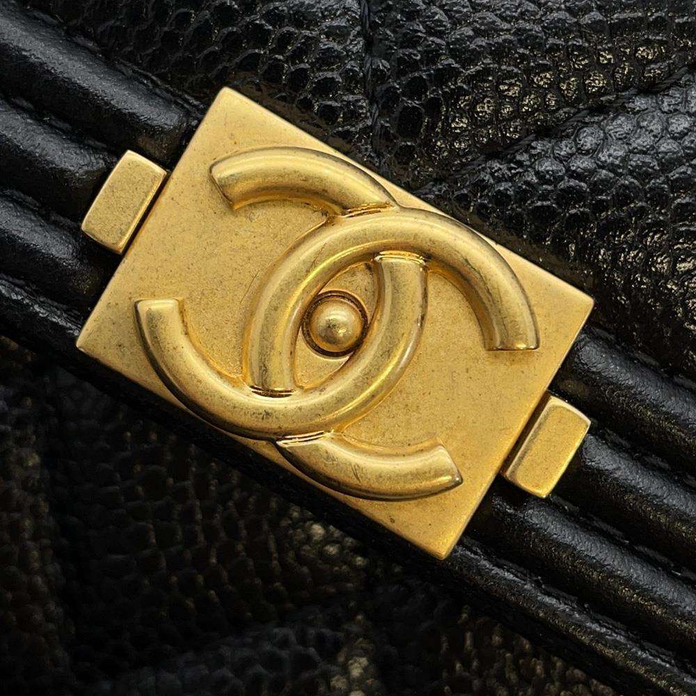 CHANEL Boy Chanel Chain Wallet BlackAP2206 Caviar Leather