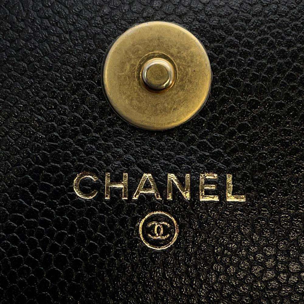 CHANEL Boy Chanel Chain Wallet BlackAP2206 Caviar Leather