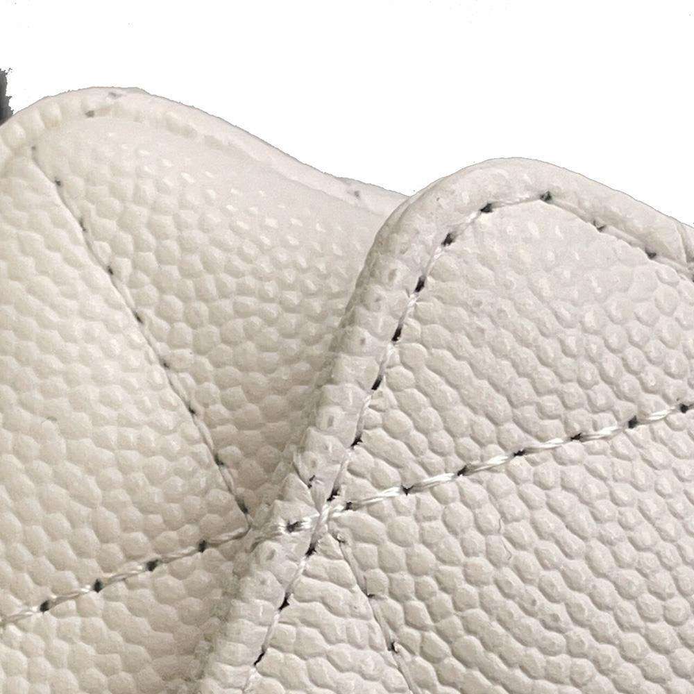 CHANEL CC Logo Mini Chain Belt Bag White Caviar Leather