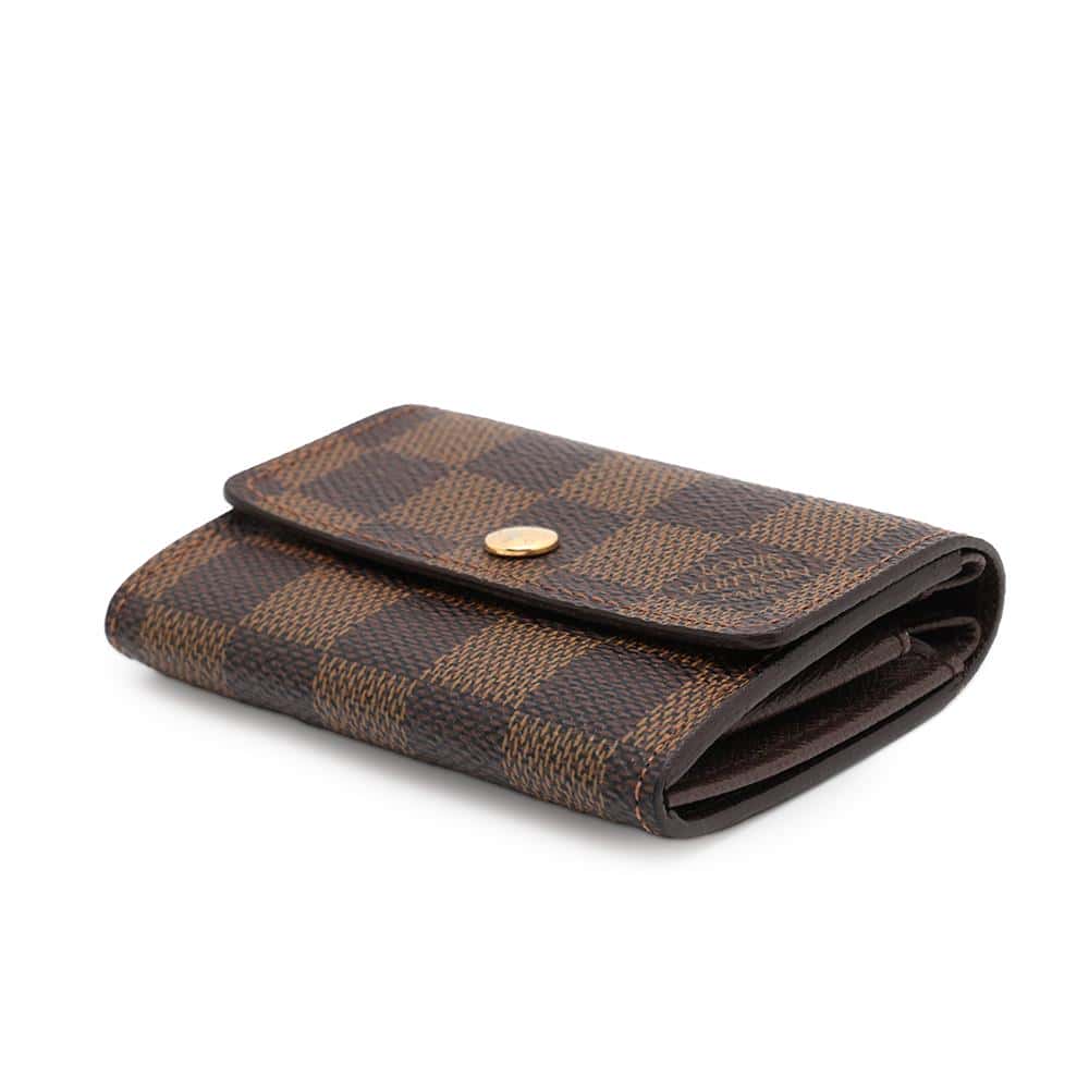 LOUIS VUITTON Porte Monnaie・Plat Brown N61930 Damier Ebene Canvas