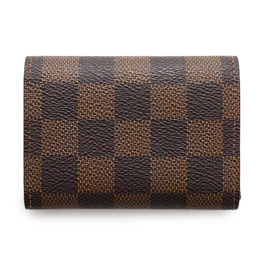 LOUIS VUITTON Porte Monnaie・Plat Brown N61930 Damier Ebene Canvas