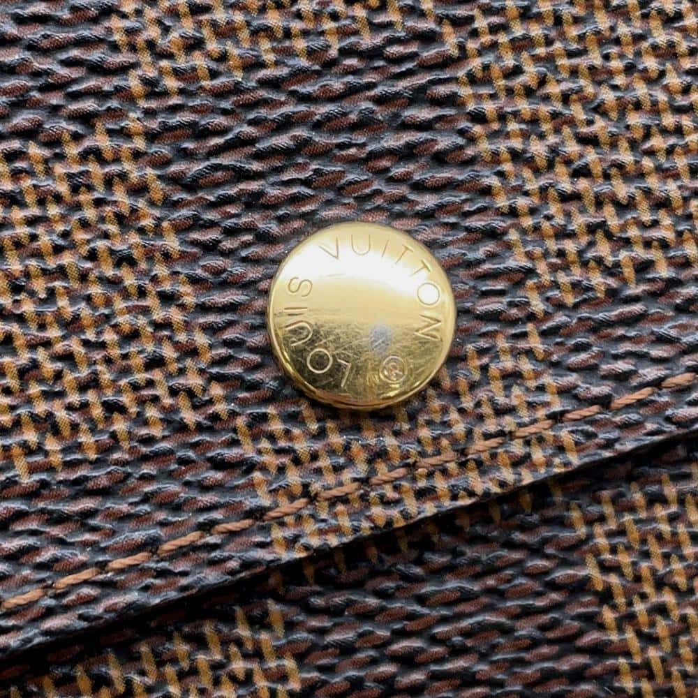 LOUIS VUITTON Porte Monnaie・Plat Brown N61930 Damier Ebene Canvas