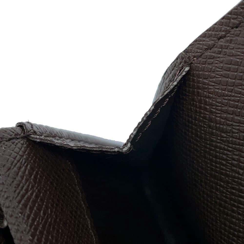 LOUIS VUITTON Porte Monnaie・Plat Brown N61930 Damier Ebene Canvas