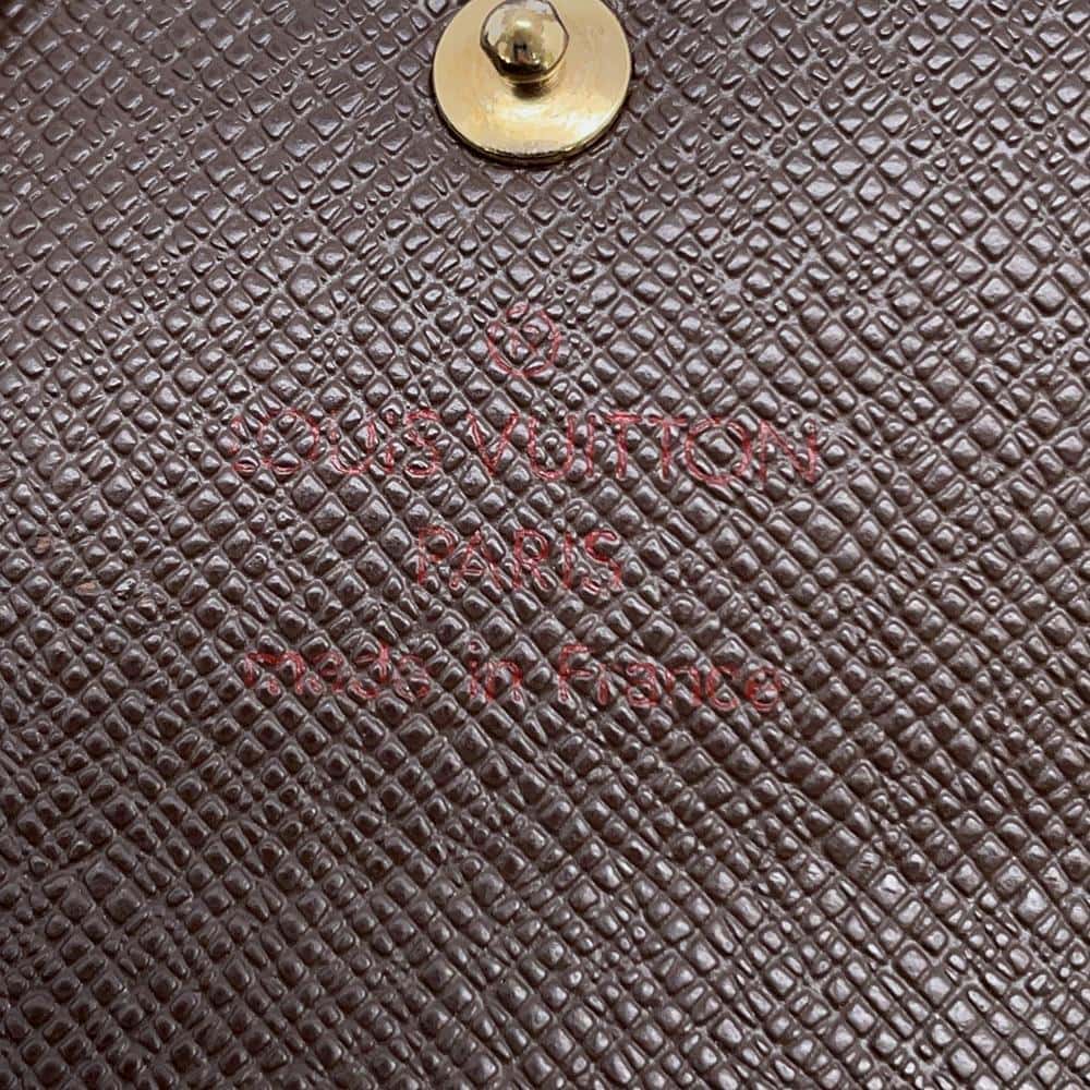 LOUIS VUITTON Porte Monnaie・Plat Brown N61930 Damier Ebene Canvas