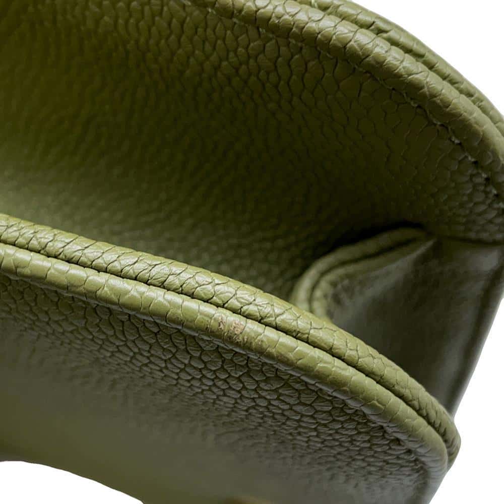 CHANEL ChainShoulder Bag Khaki Caviar Leather