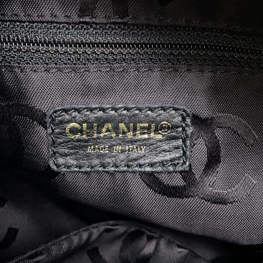 CHANEL CC Logo Handbag Black Caviar Leather