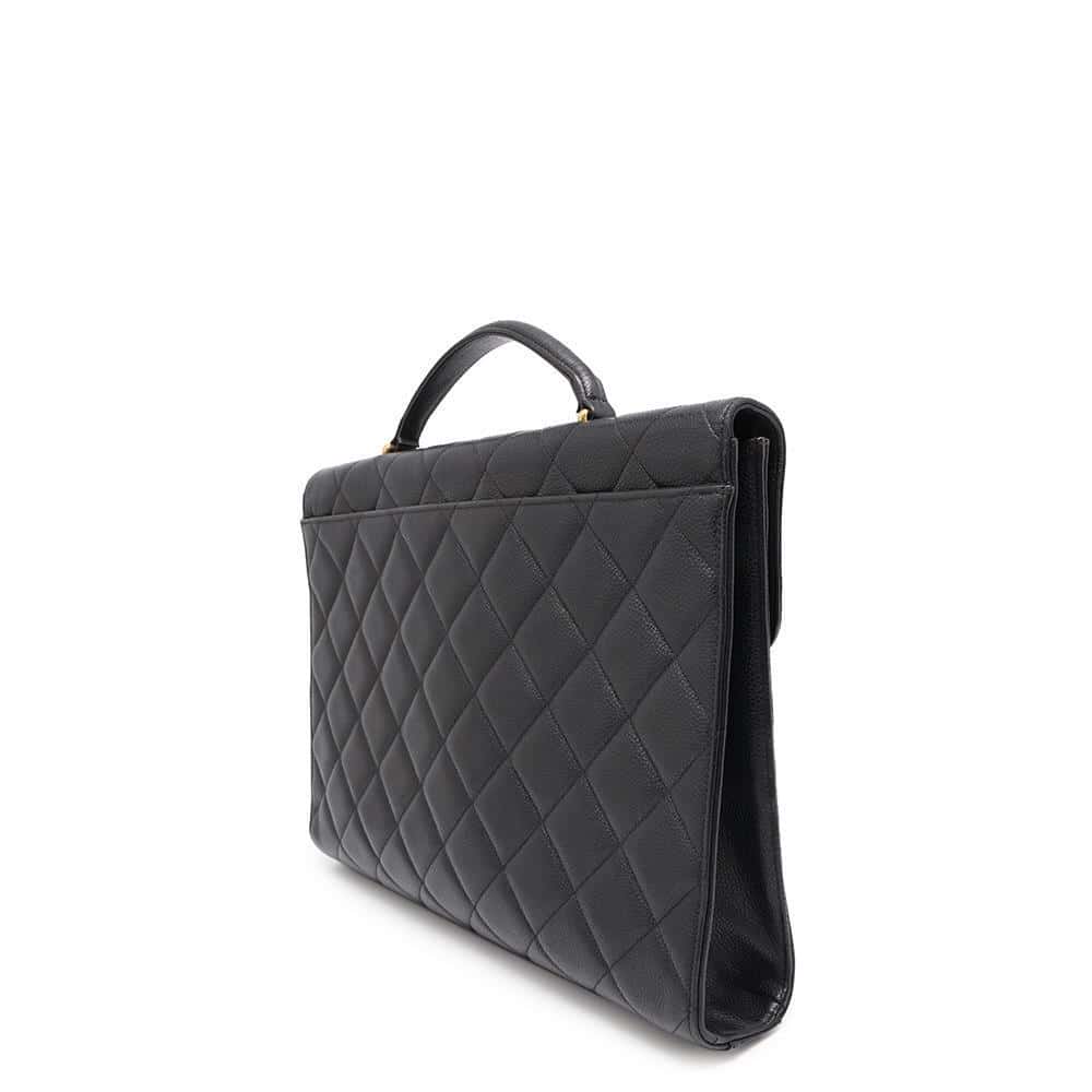 CHANEL Matelasse business bag Black Caviar Leather
