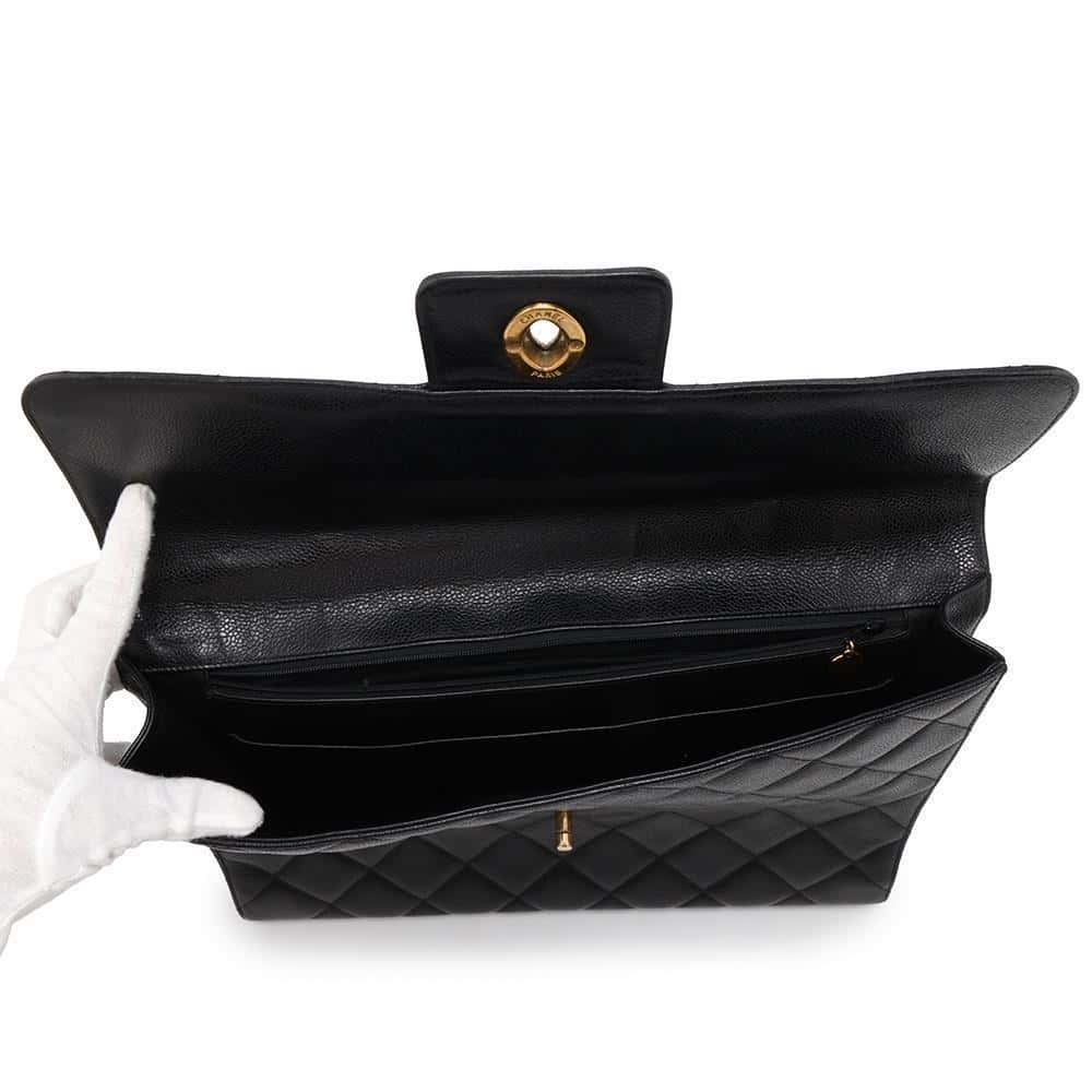 CHANEL Matelasse business bag Black Caviar Leather