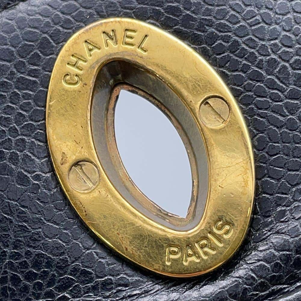 CHANEL Matelasse business bag Black Caviar Leather