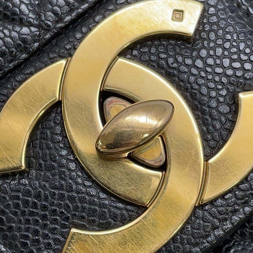 CHANEL Matelasse business bag Black Caviar Leather