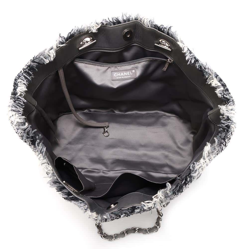 CHANEL Matelasse ChainTote Bag Black/Gray Plastics Leather