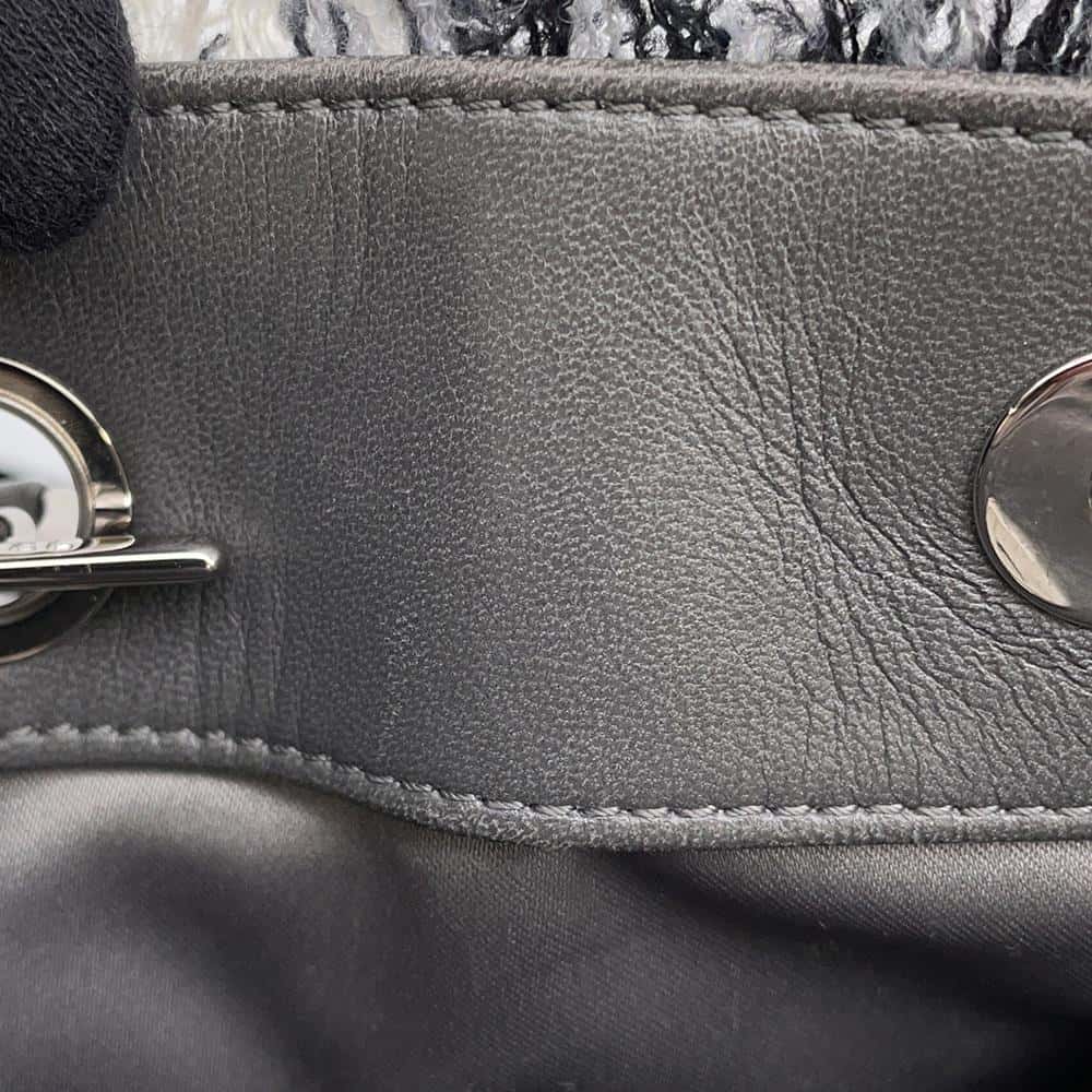 CHANEL Matelasse ChainTote Bag Black/Gray Plastics Leather