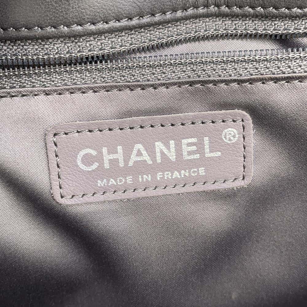 CHANEL Matelasse ChainTote Bag Black/Gray Plastics Leather