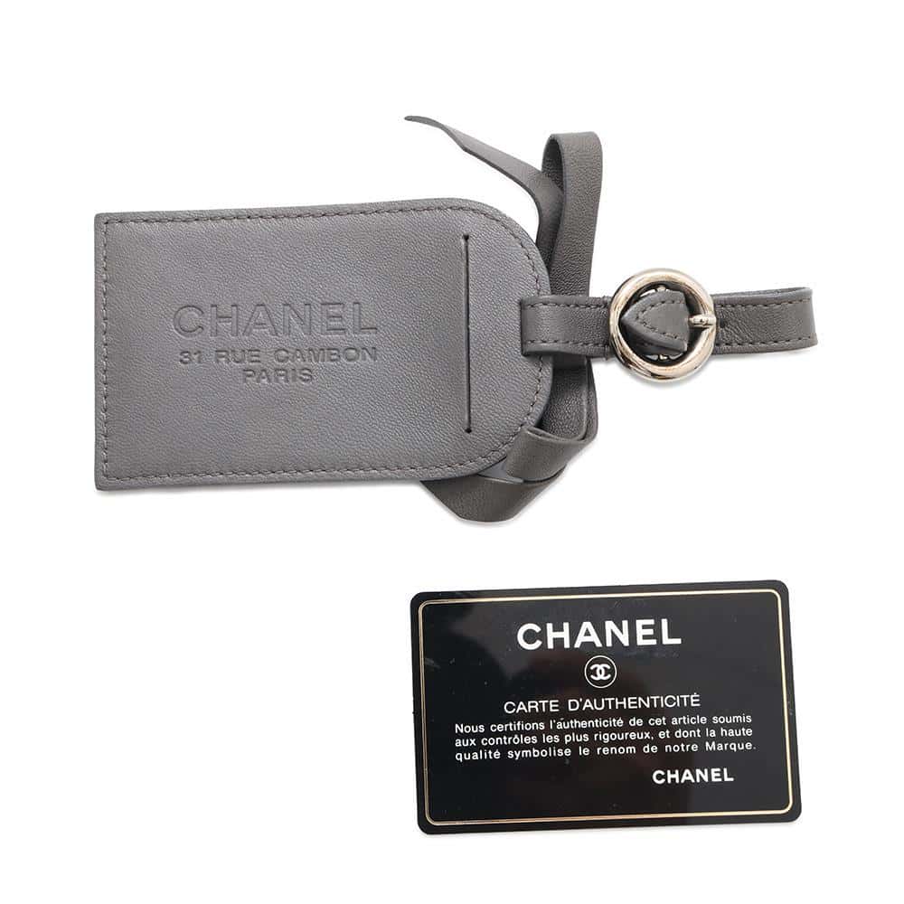 CHANEL Matelasse ChainTote Bag Black/Gray Plastics Leather