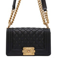CHANEL Boy Chanel ChainShoulder Bag BlackA67085 Caviar Leather Size Small