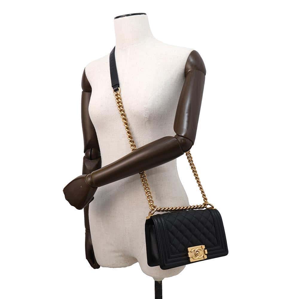 CHANEL Boy Chanel ChainShoulder Bag BlackA67085 Caviar Leather Size Small