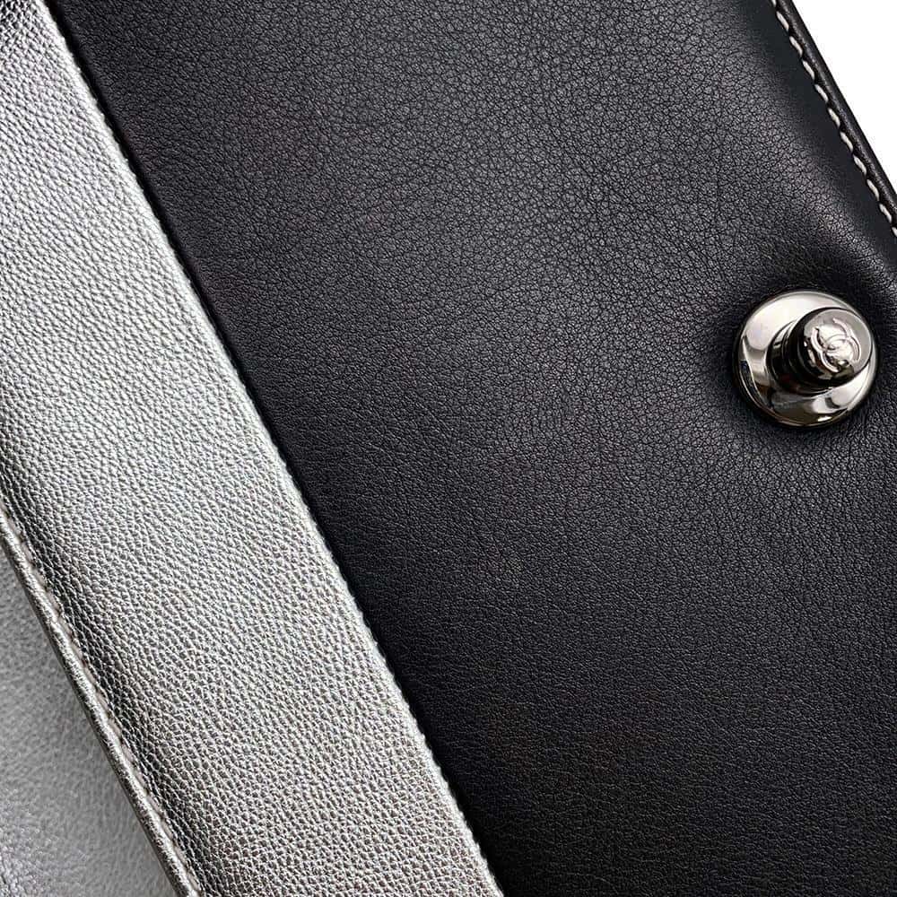 CHANEL Boy Chanel ChainShoulder Bag Black/Silver Leather