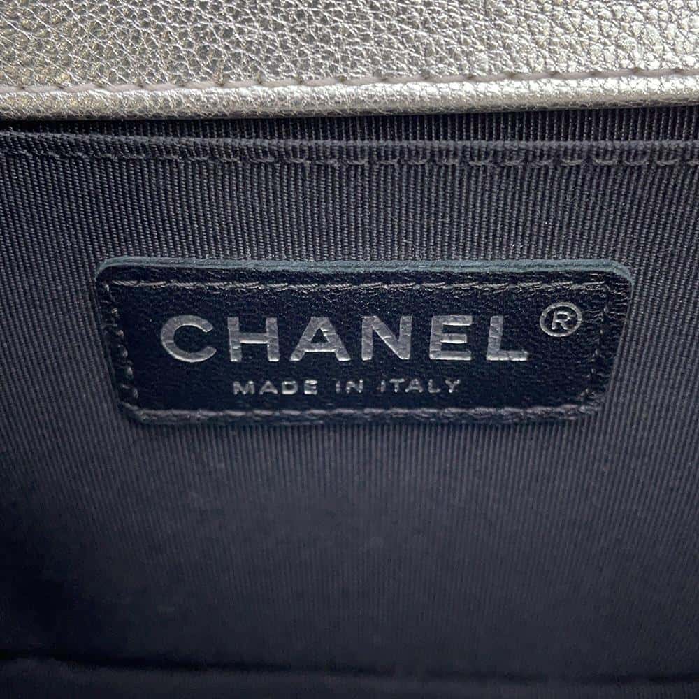 CHANEL Boy Chanel ChainShoulder Bag Black/Silver Leather