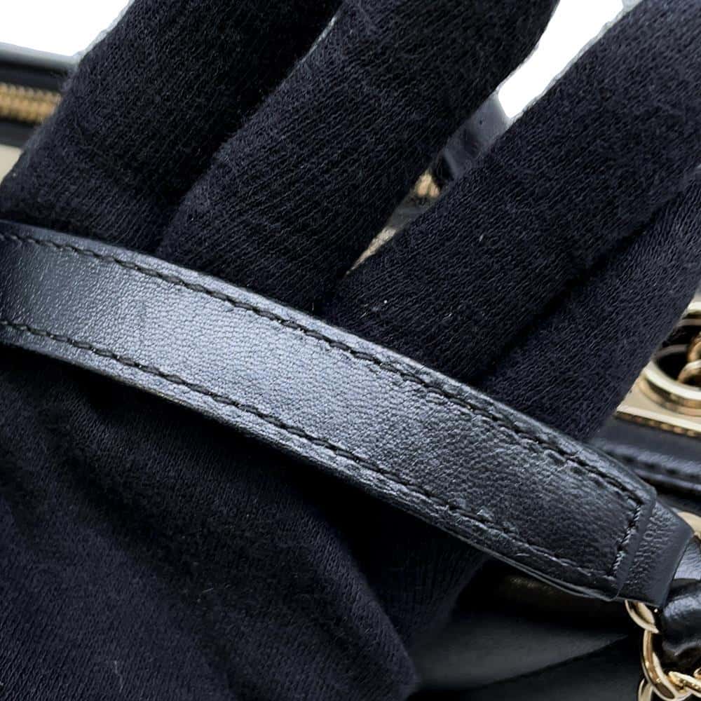 CHANEL Trendy Bowling Bag With Logo Black Lambskin