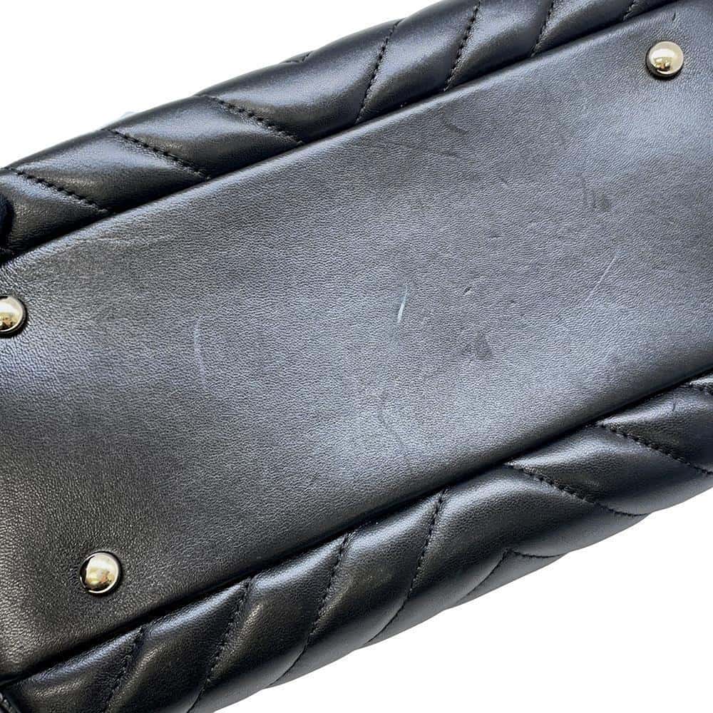 CHANEL Trendy Bowling Bag With Logo Black Lambskin