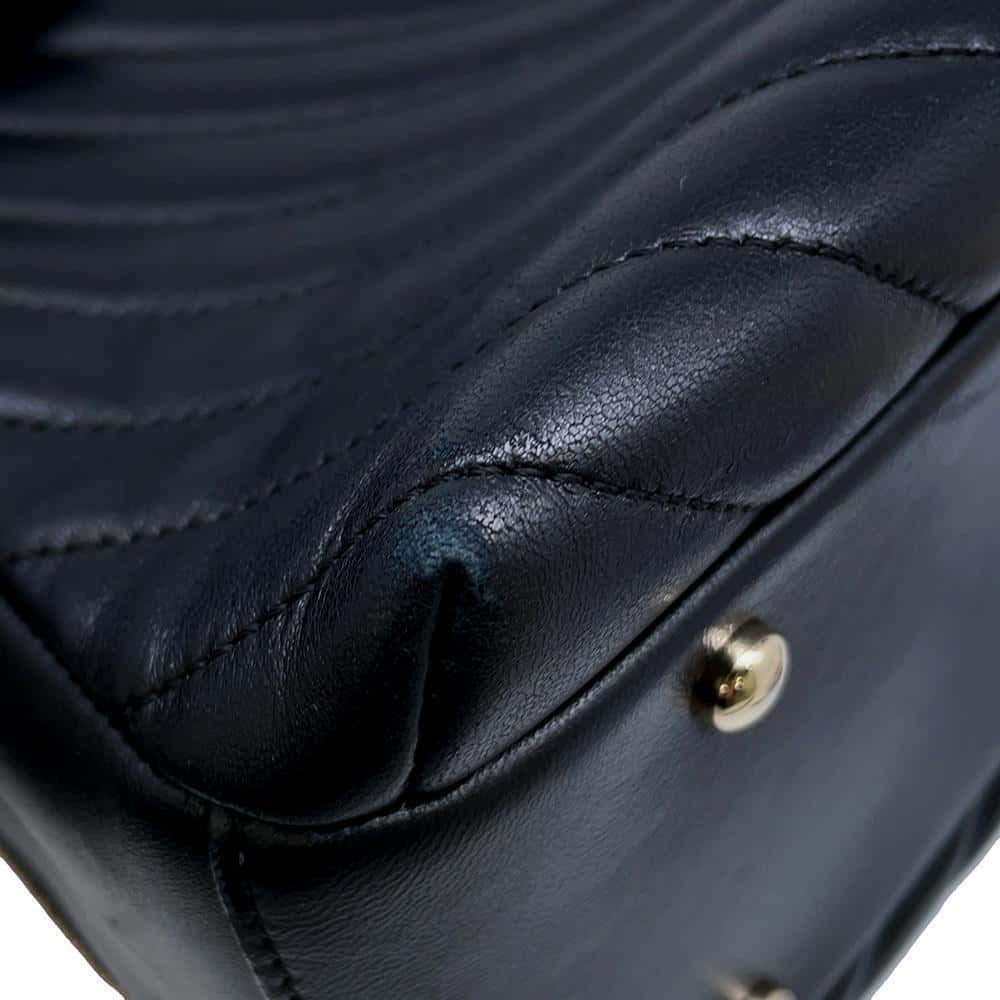 CHANEL Trendy Bowling Bag With Logo Black Lambskin