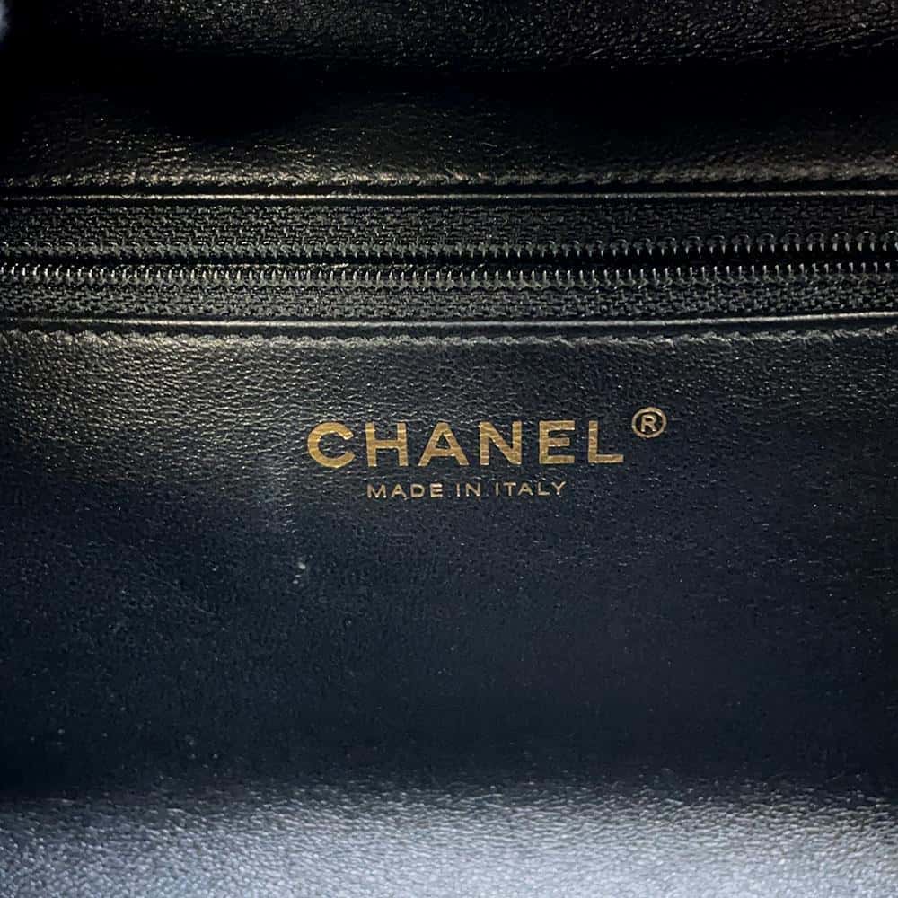 CHANEL Trendy Bowling Bag With Logo Black Lambskin