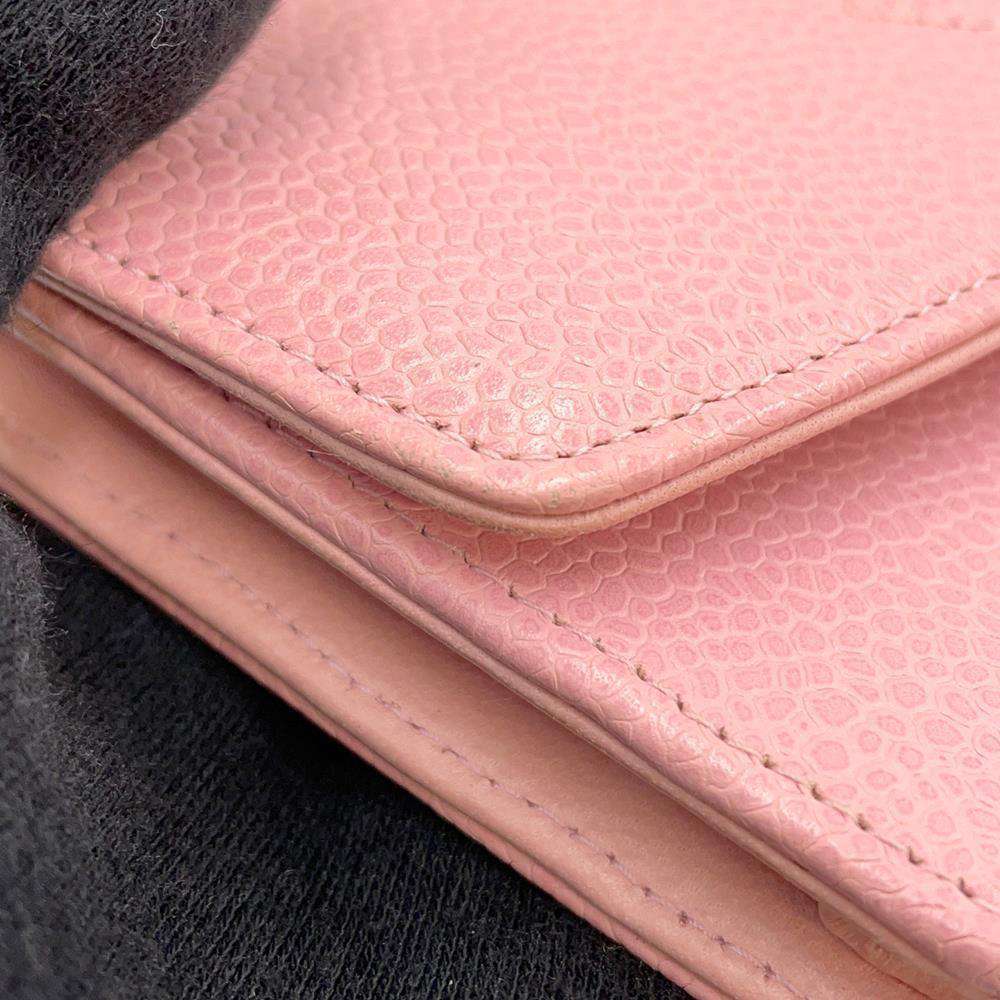 CHANEL CC Logo Chain Wallet PinkA48654 Caviar Leather