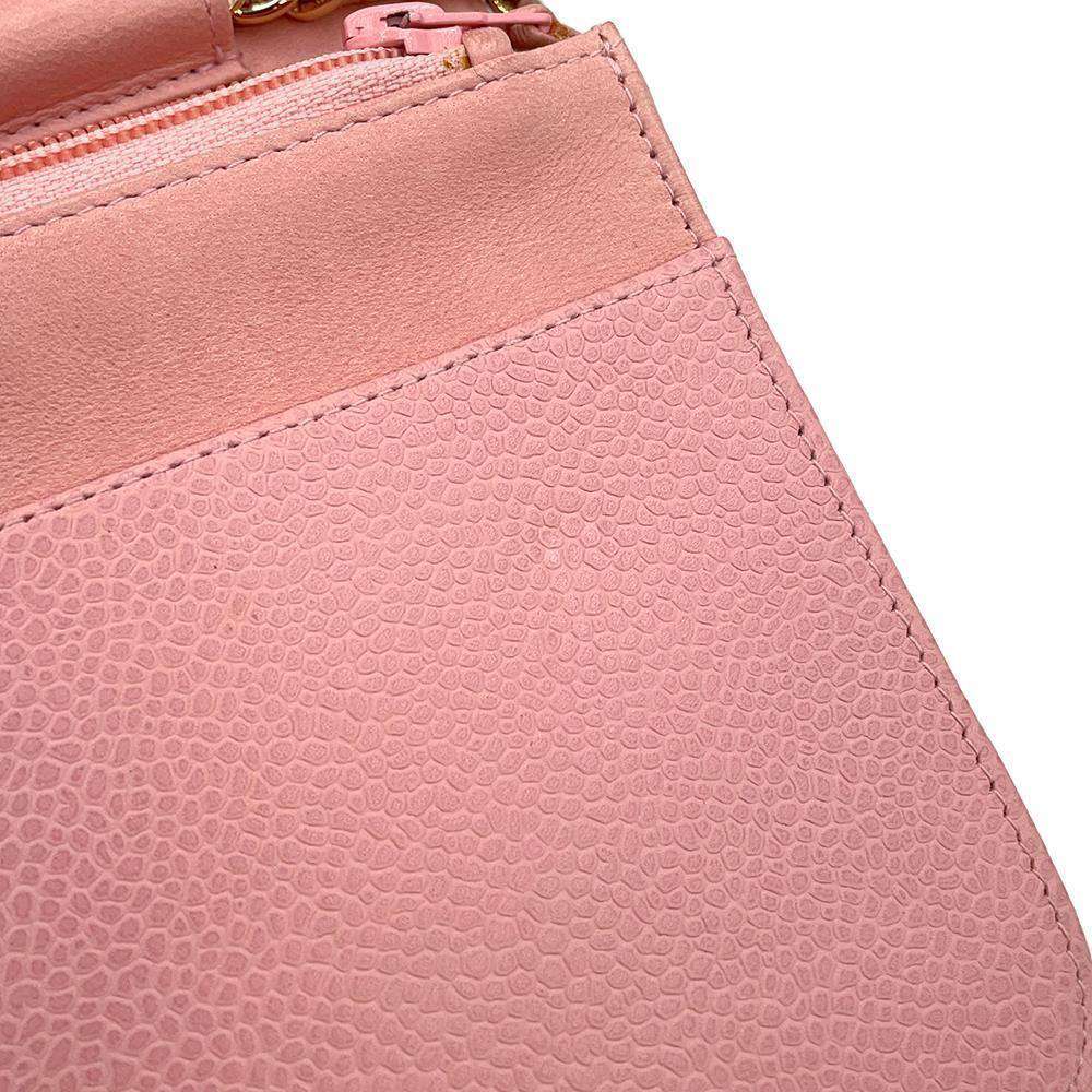 CHANEL CC Logo Chain Wallet PinkA48654 Caviar Leather