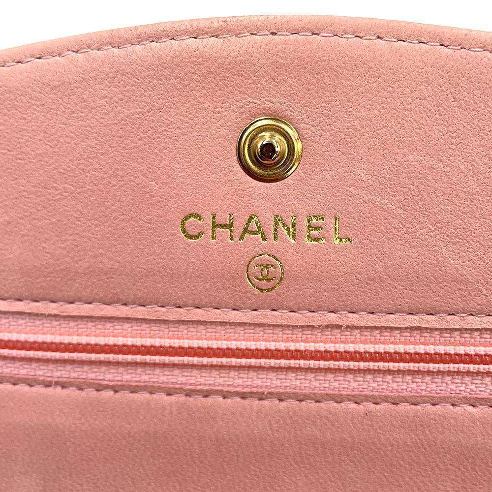 CHANEL CC Logo Chain Wallet PinkA48654 Caviar Leather